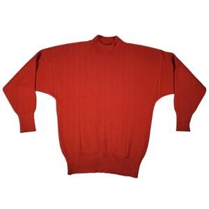Vintage Wendi Wool Sweater Red Mock Neck Made in West Germany Mens 40 Retro